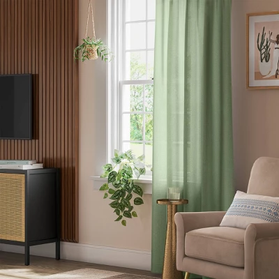 Solid Farrah Light Filtering Window Curtain Panel - Threshold™ 3 Solid Farrah Light Filtering Window Curtain Panel - Threshold™