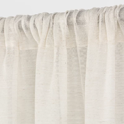 1pc 54"x84" Sheer Linen Window Curtain Panel Natural Linen - Threshold™ 3 1pc 54"x84" Sheer Linen Window Curtain Panel Natural Linen - Threshold™