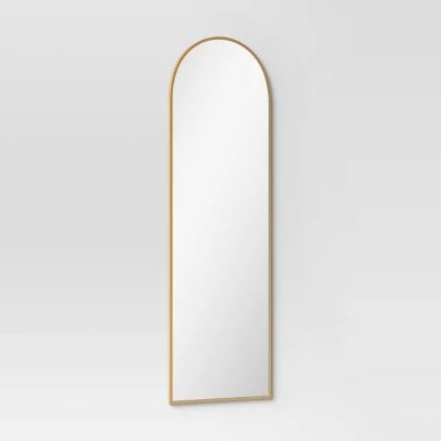 20" X 65" Arched Metal Leaner Mirror Brass - Threshold™ 4 20" X 65" Arched Metal Leaner Mirror Brass - Threshold™ - Image 2