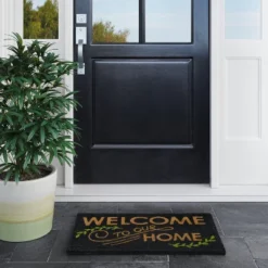 1'6"x2'6"/18"x30" Welcome To Our Home Doormat Black - Threshold™ 6 1'6"x2'6"/18"x30" Welcome To Our Home Doormat Black - Threshold™ -Threshold GUEST ca56cd63 6ca6 4b45 9cc2 5b75950a45d9