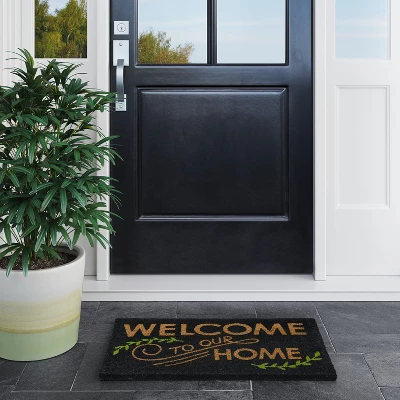 1'6"x2'6"/18"x30" Welcome To Our Home Doormat Black - Threshold™ 4 1'6"x2'6"/18"x30" Welcome To Our Home Doormat Black - Threshold™ - Image 2
