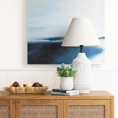 Large Textured Ceramic Lamp Base White - Threshold™ 3 Large Textured Ceramic Lamp Base White - Threshold™