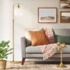 Floor Lamp Brass With Glass Shade (Includes LED Light Bulb) - Threshold™