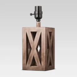Washed Wood Box Small Lamp Base Brown - Threshold -Threshold GUEST d2b0b9f6 d227 46a1 b763 5be5111b2271