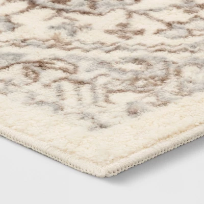 Distressed Persian Accent Rug Cream - Threshold™ 4 Distressed Persian Accent Rug Cream - Threshold™ - Image 2