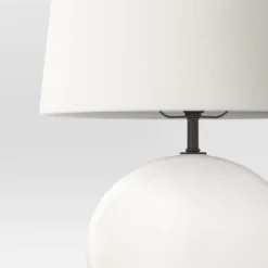 Ceramic Geo Table Lamp With Tapered Shade Off-White (Includes LED Light Bulb) - Threshold™ 7 Ceramic Geo Table Lamp With Tapered Shade Off-White (Includes LED Light Bulb) - Threshold™ -Threshold GUEST db01ca4d 39d4 4f80 8d51 0a3bcd12b89f