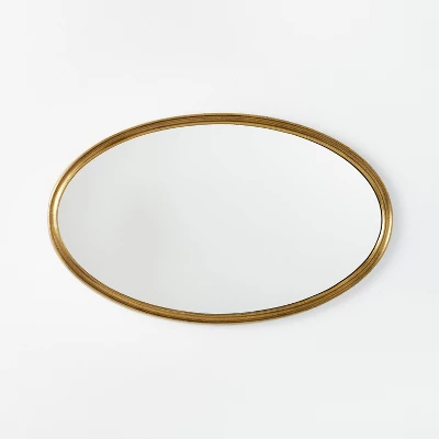 Cast Oval Decorative Wall Mirror Gold - Threshold™ Designed With Studio McGee 3 Cast Oval Decorative Wall Mirror Gold - Threshold™ Designed With Studio McGee