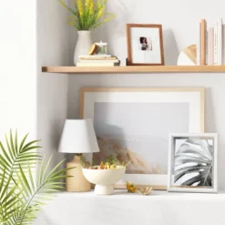 10.95" X 8.94" Matted To 4" X 4" Mid Tone Wood Single Image Frame Brown - Threshold™