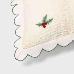 Holiday Embroidered Boucle Decorative Throw Pillow Off White - Threshold™ -Threshold GUEST dc6c3e02 c457 4e61 9c0e 07816b759711