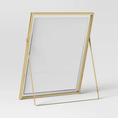9" X 11" Float To 8" X 10" Linear Metal Easel Single Image Frame Brass - Threshold™ 5 9" X 11" Float To 8" X 10" Linear Metal Easel Single Image Frame Brass - Threshold™ - Image 3