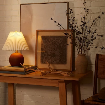 Oval Table Lamp With Pleated Shade (Includes LED Light Bulb) Red - Threshold™ Designed With Studio McGee 4 Oval Table Lamp With Pleated Shade (Includes LED Light Bulb) Red - Threshold™ Designed With Studio McGee - Image 2