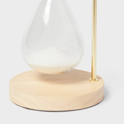 Decorative Hourglass With Rubber Wood Stand Natural Wood - Threshold™: Indoor Sand Timer Decorative Object 4 Decorative Hourglass With Rubber Wood Stand Natural Wood - Threshold™: Indoor Sand Timer Decorative Object - Image 2