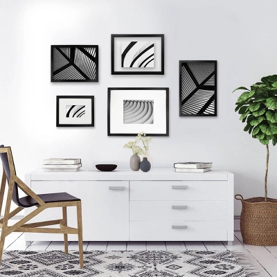 8" X 10" Matted To 4" X 6" Thin Gallery Image Frame Beveled Mat Black - Threshold™: Modern Wall Decor, MDF Material 6 8" X 10" Matted To 4" X 6" Thin Gallery Image Frame Beveled Mat Black - Threshold™: Modern Wall Decor, MDF Material - Image 4