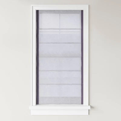 1pc Light Filtering Cordless Linen Blend Roman Window Shade Gray - Threshold™ 4 1pc Light Filtering Cordless Linen Blend Roman Window Shade Gray - Threshold™ - Image 2