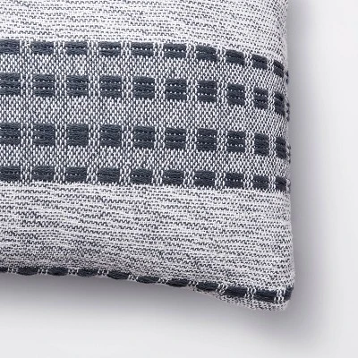 Bed Lumbar Woven Texture Stripe Decorative Throw Pillow Slate Blue - Threshold™ Designed With Studio McGee: Cotton Ribbed, Indoor Use 4 Bed Lumbar Woven Texture Stripe Decorative Throw Pillow Slate Blue - Threshold™ Designed With Studio McGee: Cotton Ribbed, Indoor Use - Image 2