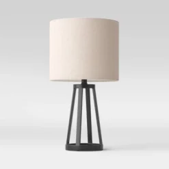Medium Modern Industrial Assembled Table Lamp Black - Threshold™: UL Listed, Cotton-Linen Shade, Metal Body, No Bulb Included 13 Medium Modern Industrial Assembled Table Lamp Black - Threshold™: UL Listed, Cotton-Linen Shade, Metal Body, No Bulb Included -Threshold GUEST efa66634 4d97 4129 8a6a 512cfcfb59c4