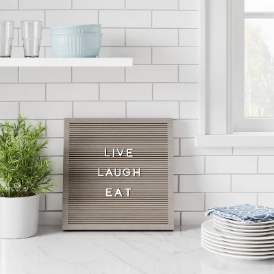 14"x 14" Wood Letterboard Gray - Threshold™ 3 14"x 14" Wood Letterboard Gray - Threshold™