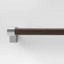 Dark Faux Wood Curtain Rod Nickel - Threshold™ 9 Dark Faux Wood Curtain Rod Nickel - Threshold™ -Threshold GUEST f65030f0 7be0 425c 96b7 548c0d49cc46