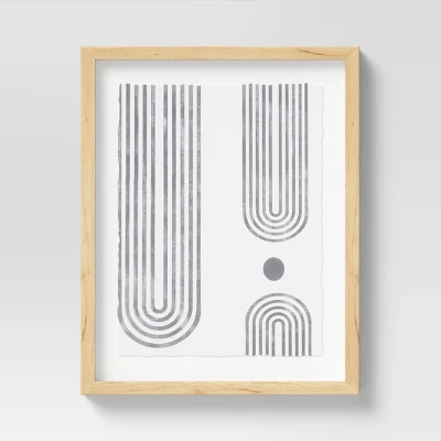 (Set Of 2) 16" X 20" Curve Lines Framed Under Glass Black - Threshold™ 5 (Set Of 2) 16" X 20" Curve Lines Framed Under Glass Black - Threshold™ - Image 3