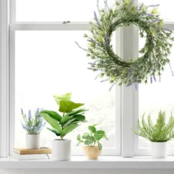 15" X 10" Artificial Fiddle Leaf Plant In Pot - Threshold™