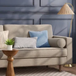 Oversize Washed Cotton Velvet Lumbar Throw Pillow Gray - Threshold™